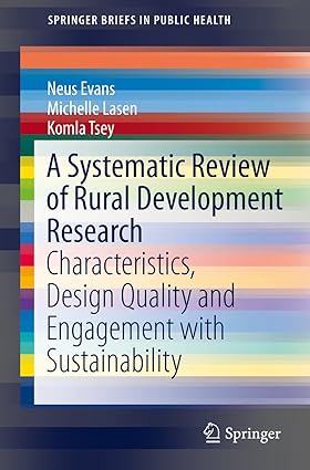 A Systematic Review of Rural Development Research Characteristics Design Quality and Engagement with Sustainability
